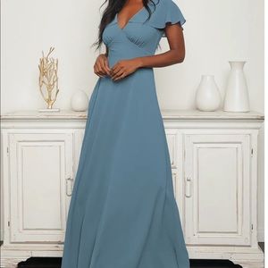 Heart of passion flutter sleeve lace-up maxi dress
